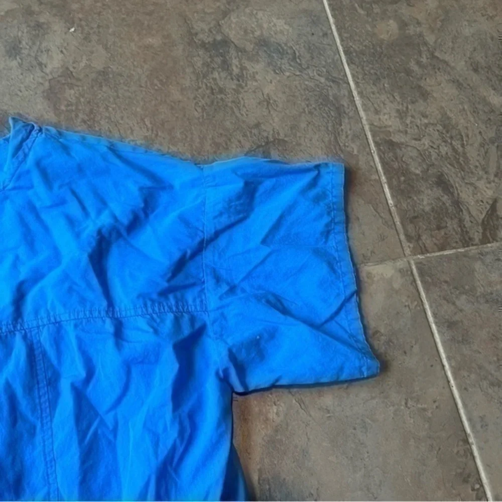 Free People Bright Blue 100% Cotton Relaxed Short Sleeve T-Shirt Medium